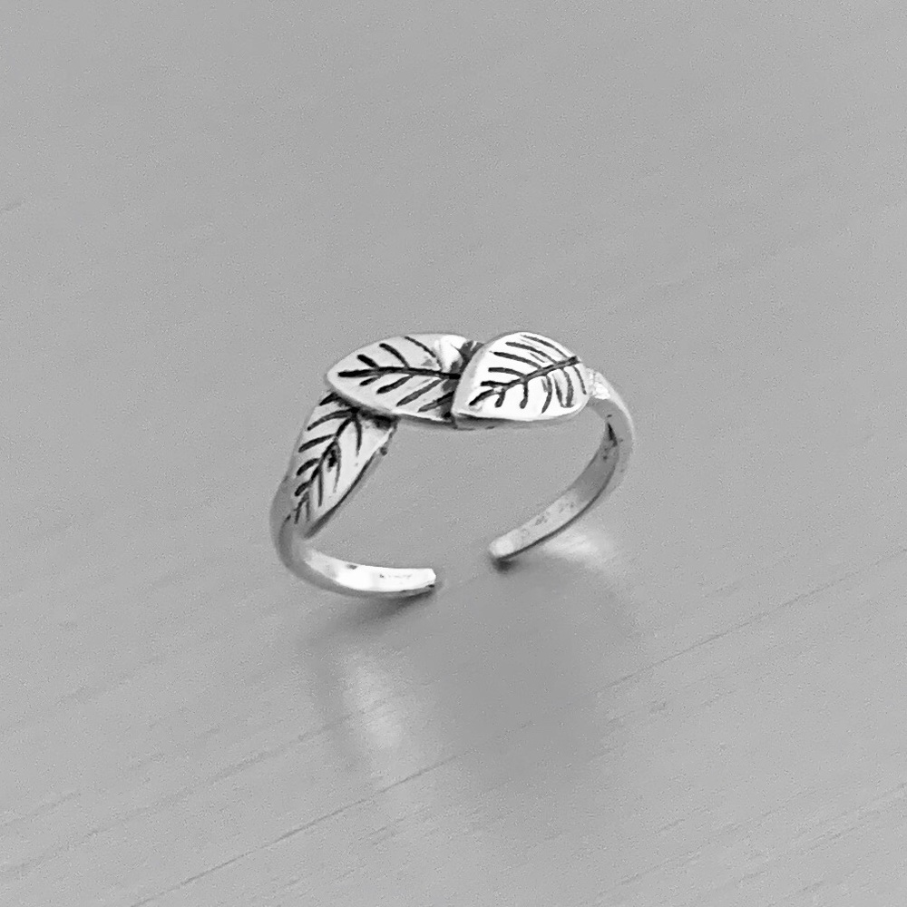 Sterling Silver Leaves Toe Ring, Tree Ring, Leaf - image 6